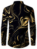 Luxury Pattern Men's Shirt Top Turn-Down Collar Long Sleeve Closure Male Casual Shirt For Men Daily Vacation Streetwear
