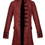 Steampunk Gothic Long Coat Embroidered Victorian Jacket Vintage Overcoat Medieval Frock Coat Renaissance Costume For Men