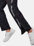 kkboxly  Zipper Design, Men's Letter Pants, Drawstring Pocket Casual Comfy Trousers