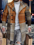 kkboxly  Plus Size Men's Plaid Windbreaker Coat Spring Fall Winter Fashion Tops Oversized Jacket For Males, Men's Clothing
