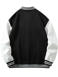 kkboxly  Men's Casual Baseball Jacket Color Block Thick Warm Winter Coat Top Clothes For Outdoor Sports
