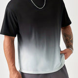 kkboxly  Men's Gradient Fashion T-Shirt, Plus Size Summer Top Men's Clothes