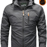 kkboxly  Men's Warm Thick Hooded Windbreaker Jacket, Casual Jacket For Fall Winter Outdoor Activities