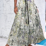 kkboxly  Polka Dot Pleated Skirts, Vintage High Waist Summer Maxi Skirts, Women's Clothing