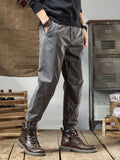 dunnmall  kkboxly  Men's Dark Grey Casual Side Pocket Cropped Cargo Leggings