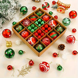 kkboxly 44pcs Vibrant Christmas Tree Ball Ornaments - Colorful Hanging Decoration for Home, Room, Window, and Party - 8 Styles to Choose From, Pendant Decor, Scene Decor, Holiday Gift Idea