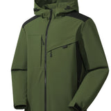 kkboxly  Lightweight Hooded Windbreaker Jacket, Men's Casual Zip Up Jacket Coat For Outdoor Hiking Camping Cycling
