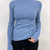 kkboxly  Women's Sweater Turtleneck Solid Ribbed Long Sleeve Slim Pullover Knit Tops