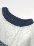2025 kkboxly  Men's Gradient Crewneck Casual Check Knit Pullover Sweater