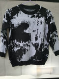 kkboxly  Men's Splash Ink Sweater For Spring/autumn/winter, Stylish Pullover Knit Sweater, Plus Size