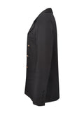 kkboxly  Double Breasted Lapel Blazer, Elegant Solid Long Sleeve Work Office Outerwear, Women's Clothing