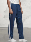 kkboxly  Plus Size  Men's Casual Contrast Color Sports Pants For Big & Tall Males, Mesh Breathable Quick Dry Pants For Running/outdoor/workout, Men's Clothing