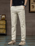 kkboxly kkboxly  Men's Solid Pants With Pockets, Casual Breathable Slim-fit Trousers For Outdoor Activities Gift