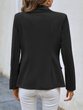 kkboxly  Solid Double Breasted Blazer, Elegant Open Front Long Sleeve Work Office Outerwear, Women's Clothing