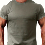 kkboxly  Plus Size Assorted Colors Basic Tees For Male, Oversized Causal T-shirts For Summer Fitness Leisurewear, Men Clothing