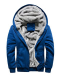 Warm Fleece Hooded Winter Hooded Jacket, Men's Casual Stretch Zip Up Jacket Coat For Fall Winter