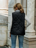 kkboxly  Solid Zip Up Vest, Casual Stand Collar Sleeveless Vest With Pockets, Women's Clothing