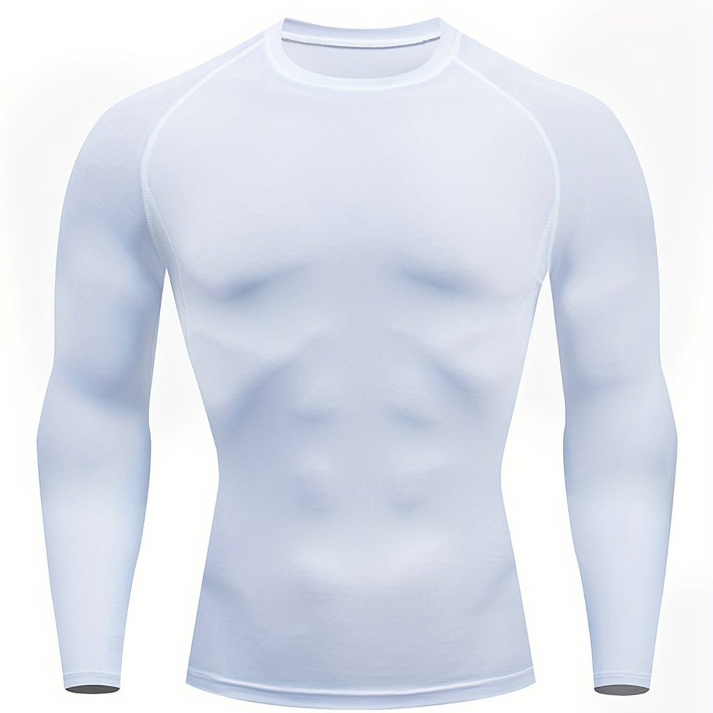 kkboxly  Men's Compression Shirts: Get Fit Fast With Long Sleeve Athletic Workout Tops!