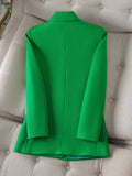 kkboxly  Single Breasted Solid Blazer, Elegant Lapel Long Sleeve Work Office Outerwear, Women's Clothing
