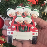 Christmas Family Car Resin Ornament - Festive Garden & Home Decor Hanging Charm