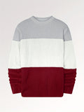 kkboxly  Men's Color Block Crew Neck Pullovers Knit Sweater Top