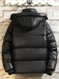 kkboxly  Men's Stylish Solid Puffer Coat With Pockets, Casual Breathable Zip Up Long Sleeve Warm Hooded Top For City Walk Street Hanging Winter Outdoor Activities
