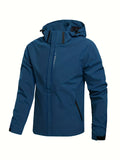 kkboxly  Men's Casual Hooded Waterproof Windbreaker Jacket Coat Regular Fit Coat For Spring Autumn Outdoors Hiking
