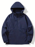 kkboxly  Men's Casual Lightweight Waterproof Windbreaker Jacket Coat Regular Fit Coat For Spring Autumn Outdoors Hiking
