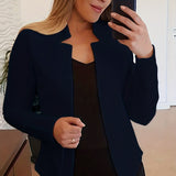 kkboxly  Solid Open Front Blazer, Casual Long Sleeve Blazer For Office & Work, Women's Clothing