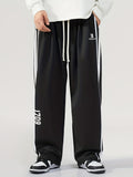 Plus Size Men's "#43.41meter Print Pants Sports Casual Pants Oversized Fashion Joggers For Fall Winter, Men's Clothing
