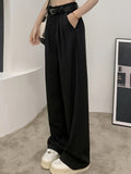 kkboxly  Solid Straight Leg Pants, Versatile High Waist Pants For Spring & Fall, Women's Clothing