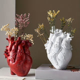 kkboxly 1pc Heart-shaped Resin Ornaments, For Desktops And Living Rooms, Including Flower Vases And Dried Flower Arrangements For Dining Tables, Resin Flower Vases For Desktops