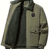 kkboxly  Men's Fall/Winter Casual Corduroy Fleece Jacket Christmas Gifts