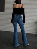kkboxly  Halter Neck Solid T-Shirt, Casual Long Sleeve Top For Spring, Women's Clothing