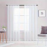 kkboxly 2 Panels of Luxurious White Sheer Curtains with Rod Pocket Top - Enhance Your Living Room, Bedroom, or Office with Soft Filtered Light, Privacy, and Elegance - Perfect for Home Decor