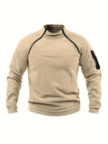 kkboxly  Warm Tactical Coat, Men's Casual Pullover Sweatshirt For Outdoor Activities