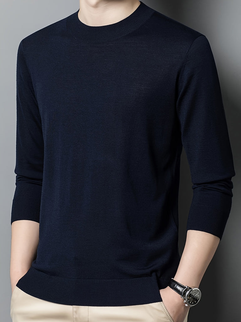 kkboxly  Men's Casual Knit Long Sleeve Pullover Sweater Top Men's Clothes Fall Winter