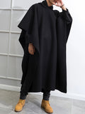 kkboxly  Plus Size Men's Handsome Cool Windbreaker Coat Funky Cloak Fall Winter Tops, Men's Clothing