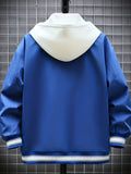 Stylish Embroidered Letter M Print Jacket, Men's Casual Windproof Baseball Jacket, Men's Outfits