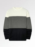 kkboxly  Men's Color Block Crew Neck Pullovers Knit Sweater Top