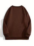 kkboxly  Solid Trendy Sweatshirt, Men's Casual Basic Crew Neck Pullover Sweatshirt For Men Fall Winter