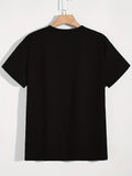 kkboxly Men's Halloween Horror Element Pattern Print Short Sleeve T-shirt, Summer Male Clothing Stylish Round Neck Tees