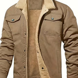 kkboxly  Stylish Classic Men's Lapel Collar Coat For Winter, Men's Outfits