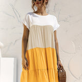 kkboxly Women's Summer Dress: Color Block Ruffle Sleeve Mini Dress - Look Flawless & Feel Fabulous!