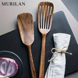 kkboxly 2pcs Wooden Spatula Set, Cookware Shovel For Non-Stick Pan, Cooking Utensils, Non-stick Spatula & Ladle Set, Wooden Cookware For Kitchen Cooking, Kitchen Gadgets, Cheap Items