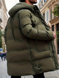 kkboxly  Men's Warm Hooded Cotton Padded Jacket, Casual Zip Up Overcoat For Fall Winter