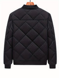 Warm Fleece Thickened Jacket, Men's Casual Baseball Collar Zip Up Jacket Coat For Fall Winter