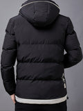 kkboxly  New Men's Casual Loose Fashionable Cotton Black Long Sleeves Fleece Warm Hooded Coat Jacket Gifts