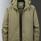kkboxly  Men's Outdoor Casual Fleece Hooded Jacket Windproof Waterproof Warm Fashion Jacket For Autumn And Winter