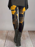 kkboxly Plant Print Skinny Leggings, Casual Elastic Waist Stretchy Leggings, Women's Clothing